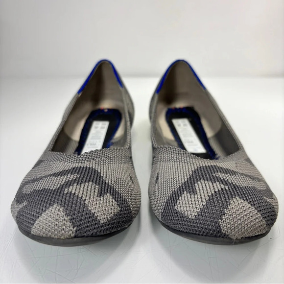 Rothy’s Round Toe Gray Camo Neon Heel Stripe Flats Retired Rare Size 6.5 - Picture 6 of 13